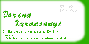 dorina karacsonyi business card
